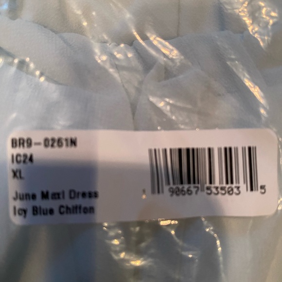 NWT Show Me Your Mumu June Maxi Dress Icy Blue Chiffon (original package ) Sz XL - Picture 4 of 5